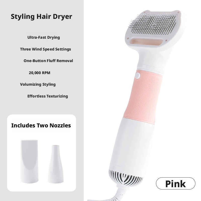 High-Power Electric Hot Air Pet Comb, Blower Brush for Drying and Deshedding Dogs Cats