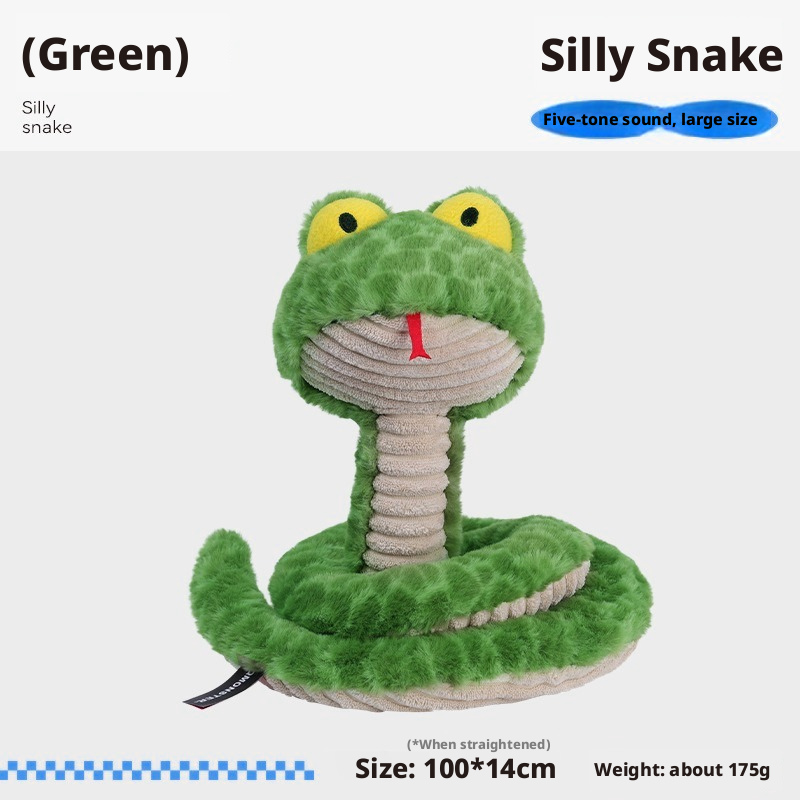 Dumb Snake Dog Toy – Plush Patterned Python for Tug-of-War & Chewing
