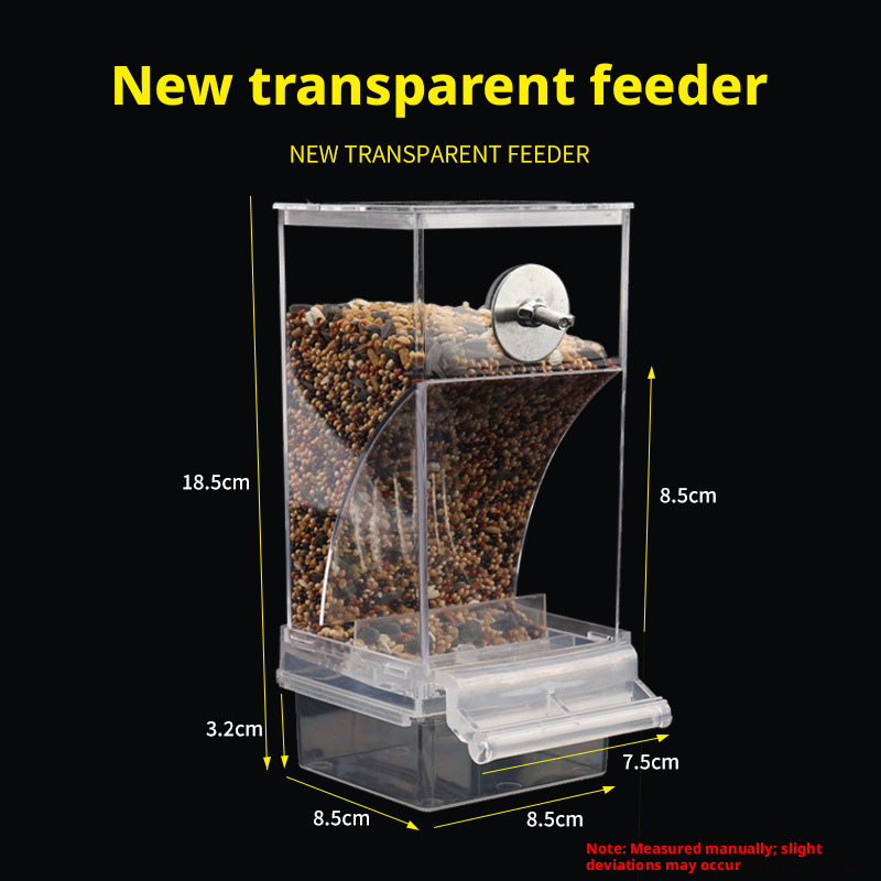 Bird Feeder, Parrot Food Dispenser, Anti-Splash Seed Container – No-Waste Food Bowl for Budgies, Cockatiels & Small Parrots