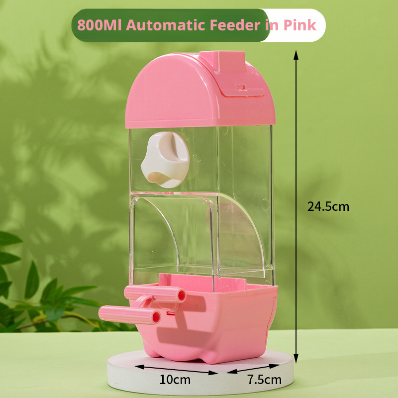 New Transparent Parrot Feeder – Hanging with Screw, Gravity Food Dispenser for Budgies & Lovebirds