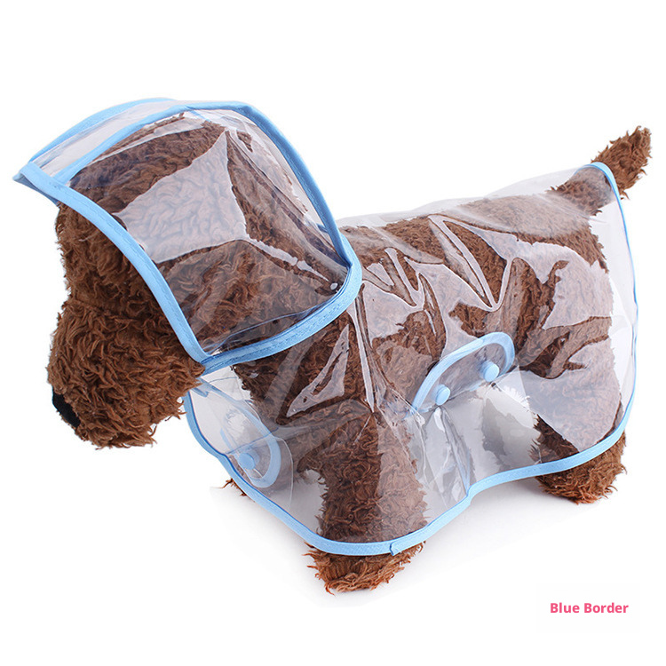 Full Coverage Waterproof Dog Raincoat – Transparent Visible Rain Poncho for French Bulldog, Teddy, Bichon, Small Medium Large Dogs