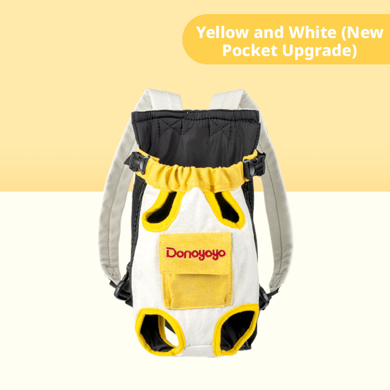 Portable Pet Carrier Backpack – Breathable Hemp Cotton Double Shoulder Cat & Dog Travel Bag with Four-Leg Front Opening for Outdoor Hiking
