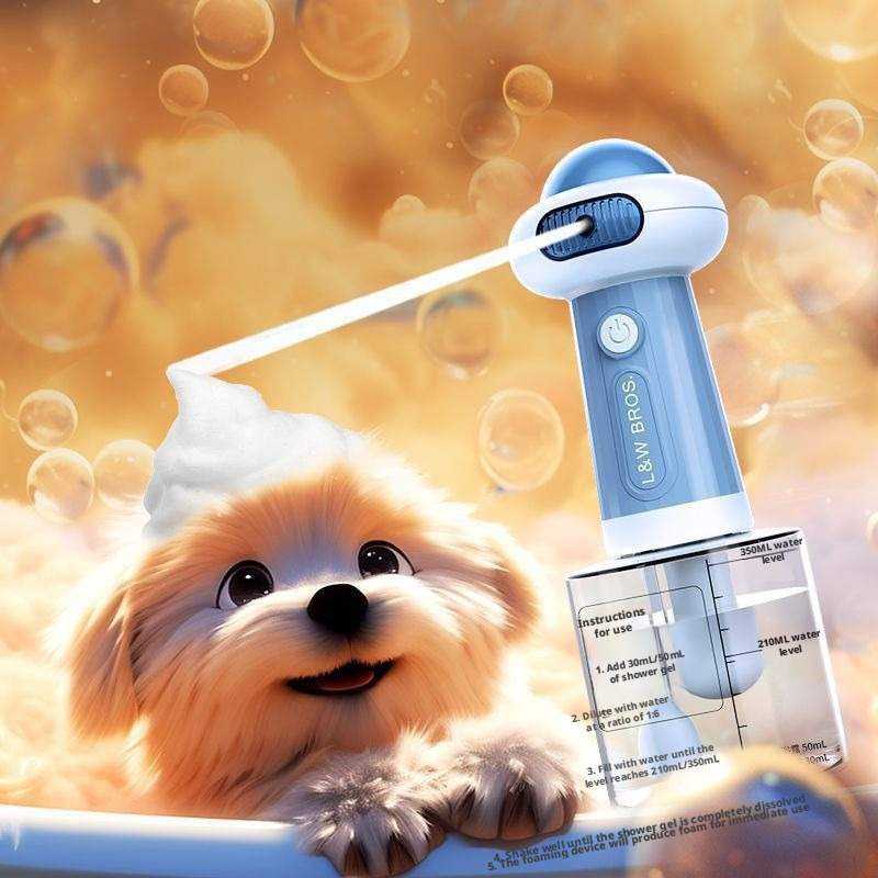 Pet Shampoo Foamer – Dog Cat Bath Bubble Maker, Dilution Bottle & Soap Dispenser, Cute Duck Design for Easy Suds