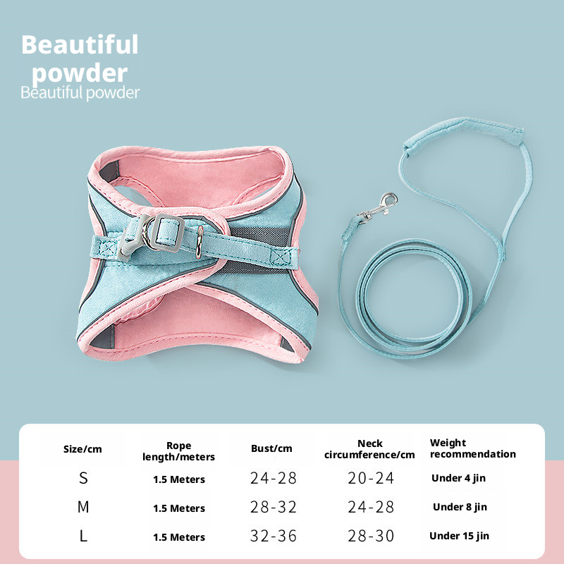 Adjustable Escape-Proof Cat Harness and Leash Set – Cute Breathable Vest for Small Dogs, Anti-Pull & Secure for Outdoor Walks