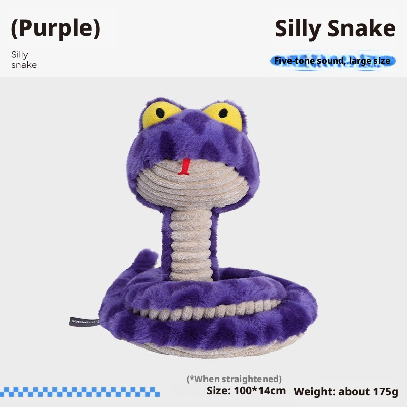 Dumb Snake Dog Toy – Plush Patterned Python for Tug-of-War & Chewing