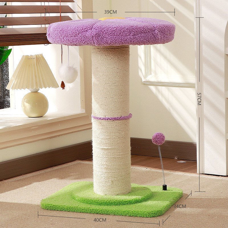 Small Cat Scratcher – Vertical Scratching Post & Cat Tree, Non-Shedding Scratch Ball