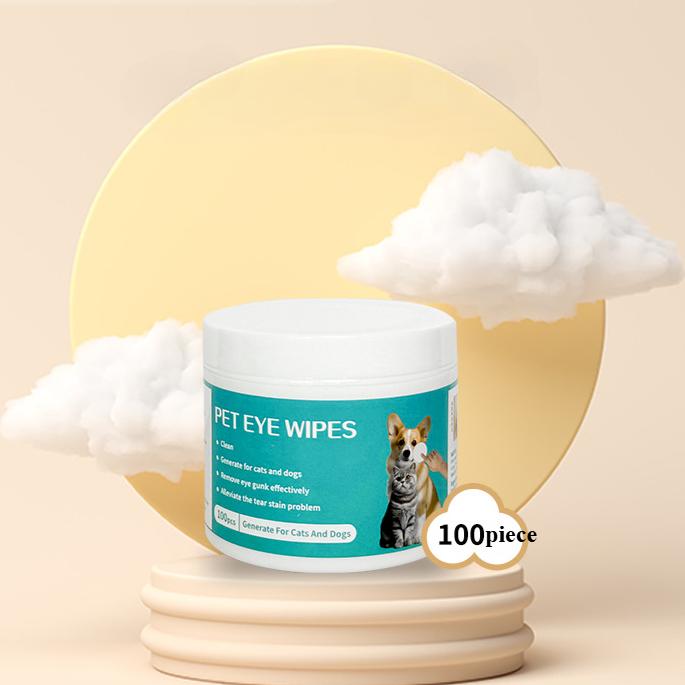 Gentle Tear Stain & Pet Eye Wipes for All Dogs & Cats ， Reduce Tear Stains