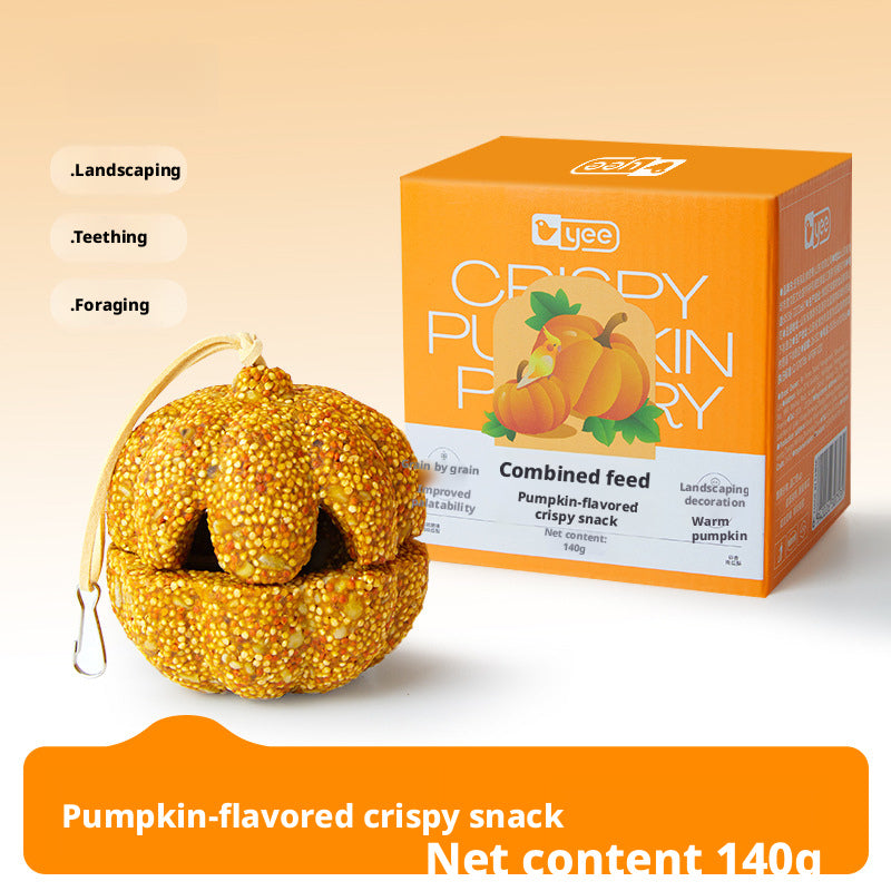 Parrot Chewing Treats – Pumpkin Chew Toy, Nutritious Snacks, Grinding Toys for Budgies, Lovebirds & Cockatiels