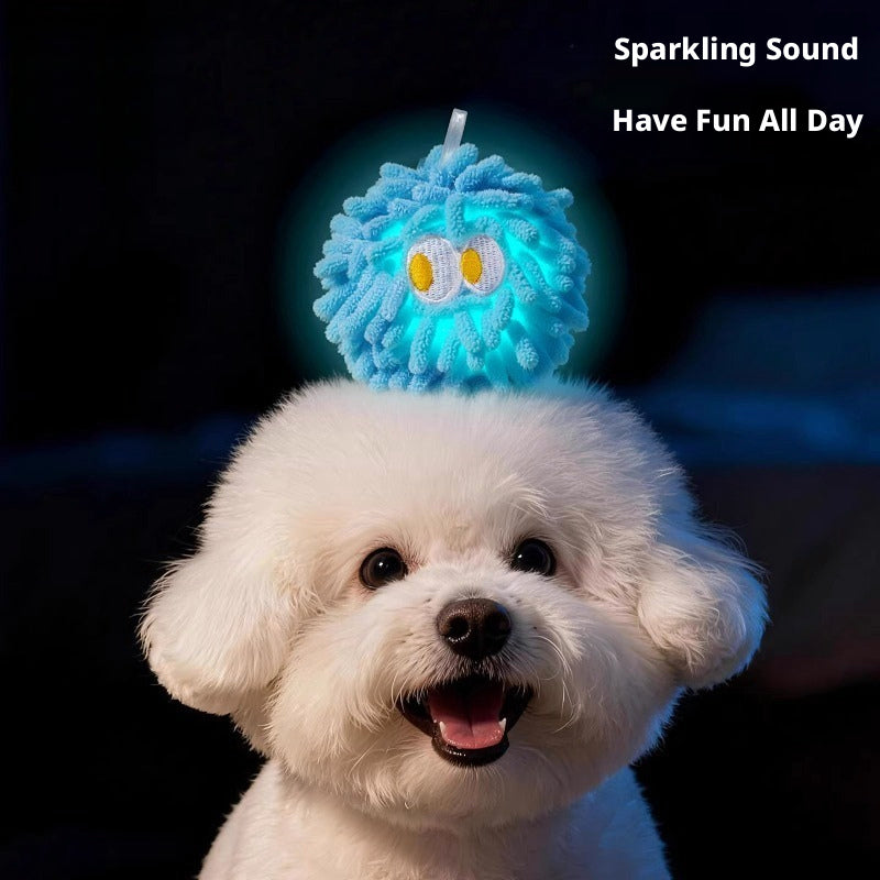 Squeaky Mop Ball Dog Toy – Durable Chew Toy for Teeth Cleaning & Boredom Relief