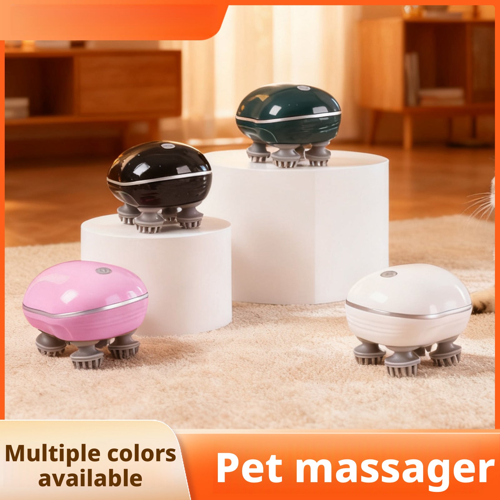 Rechargeable Electric Cat Head Massager – Multi-Functional Pet Scalp Massager for Stress Relief & Relaxation