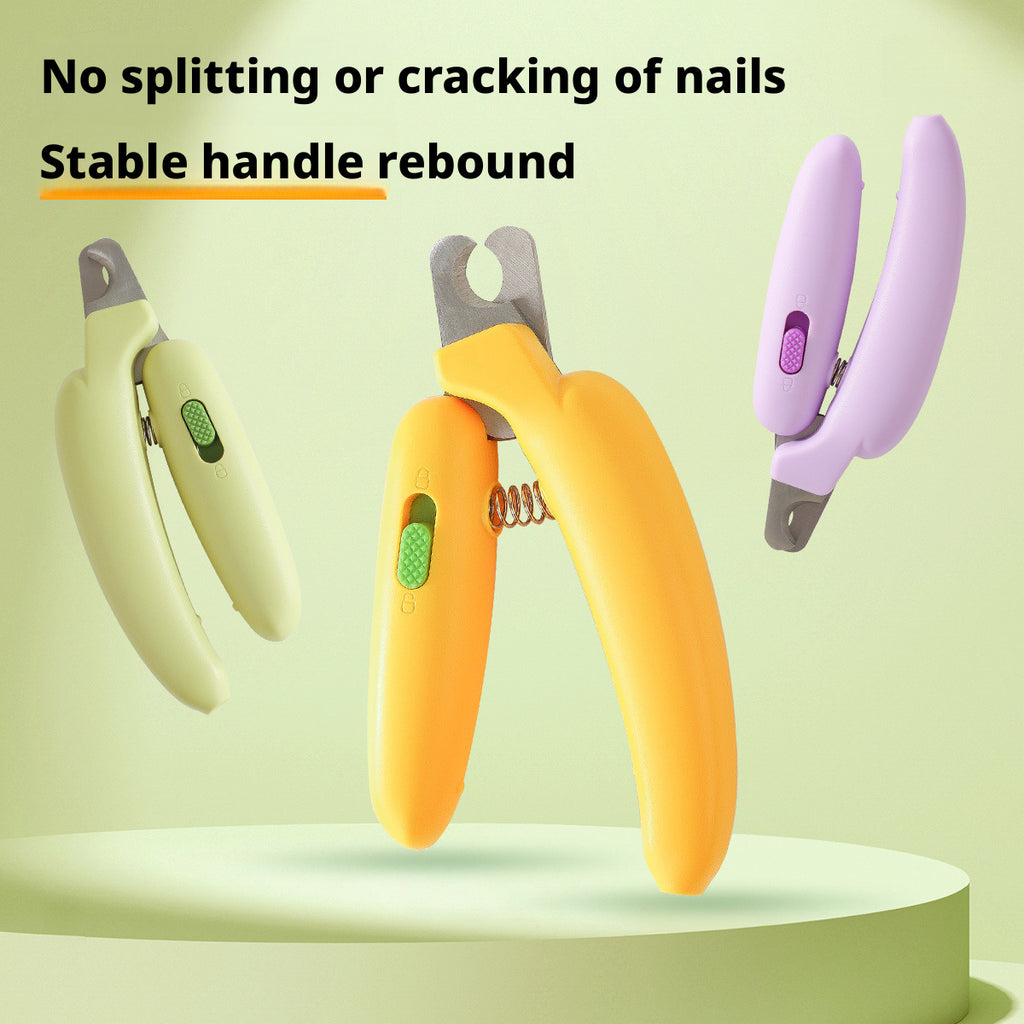 Banana-Shaped Pet Nail Clipper – Safe & Anti-Bleeding Trimmer for Cats, Dogs, Rabbits & Small Breeds
