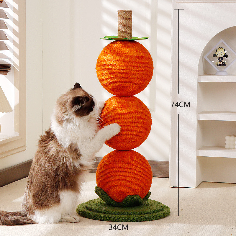 Small Cat Scratcher – Vertical Scratching Post & Cat Tree, Non-Shedding Scratch Ball