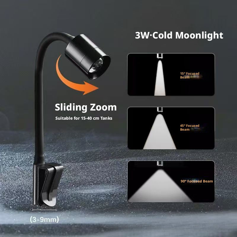 LED Aquarium Spotlight – Zoomable Fish Tank Light for Plants, Turtles & Bio-Tope Tanks