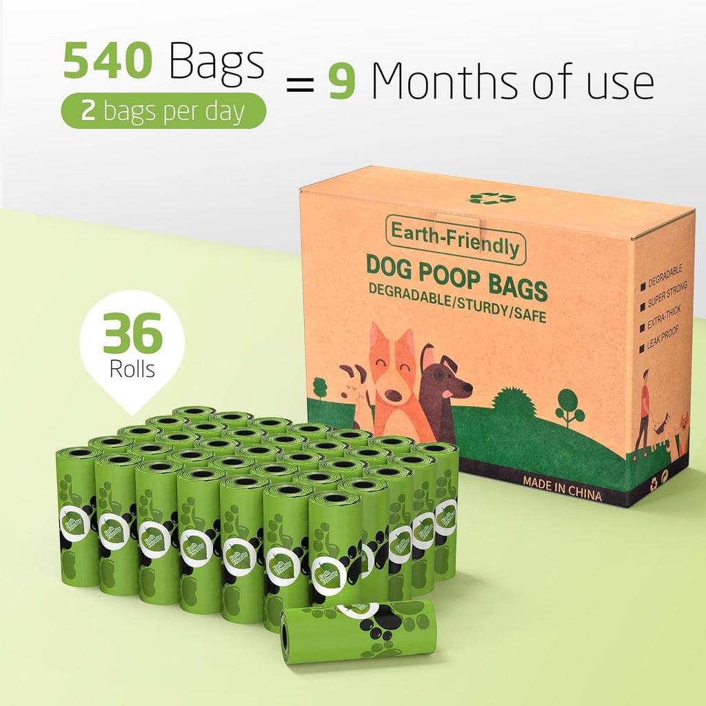 Dog Poop Bag,  Biodegradable Dog Waste Bags with 1 Dispenser, Eco-Friendly Leak-Proof Pet  | Scented