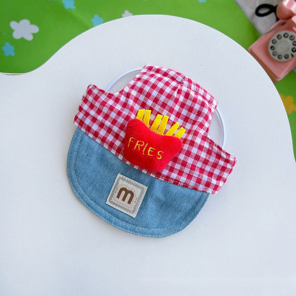 French Fries & Sunflower Dog Harness with Hat – Pet Outfit for Spring, Summer & Fall Walks