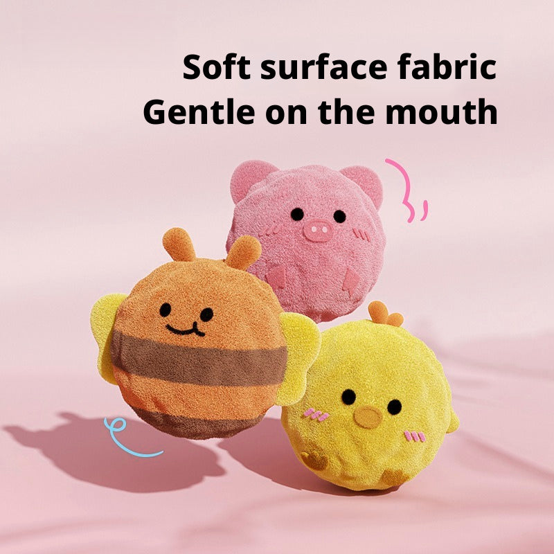 Plush Spiky Squeaky Ball for Small Dogs – Cute Animal-Shaped Chew Toy with Bounce