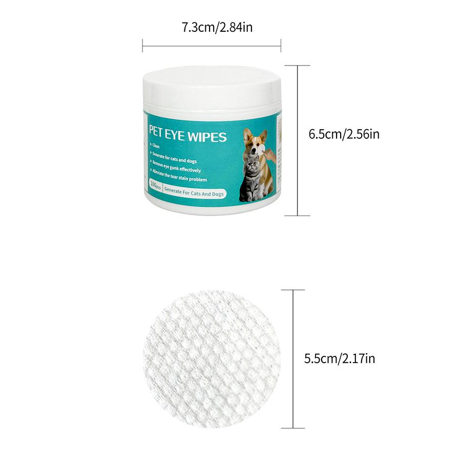 Gentle Tear Stain & Pet Eye Wipes for All Dogs & Cats ， Reduce Tear Stains