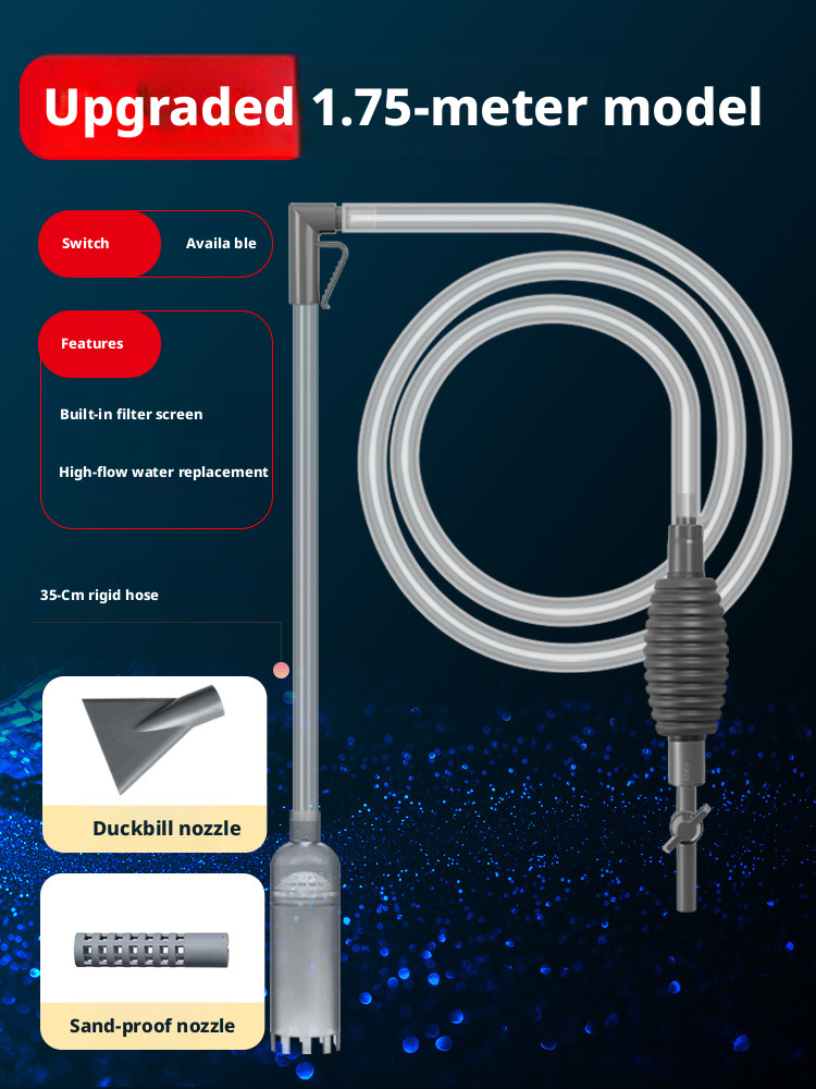 Aquarium Siphon Vacuum – Automatic Gravel Cleaner & Poop Suction for Fish & Turtle Tanks