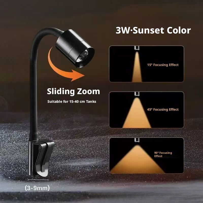 LED Aquarium Spotlight – Zoomable Fish Tank Light for Plants, Turtles & Bio-Tope Tanks