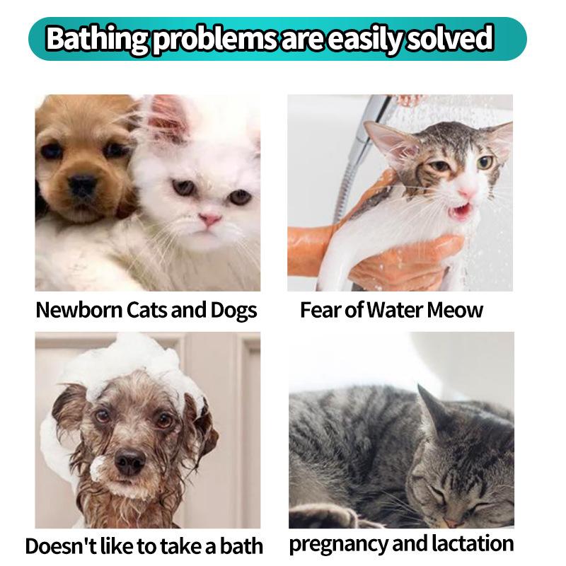 Pet Bathing Wipes for Dogs & Cats, Cleaning & Odor-Controlling Grooming Gloves, Rinse Free