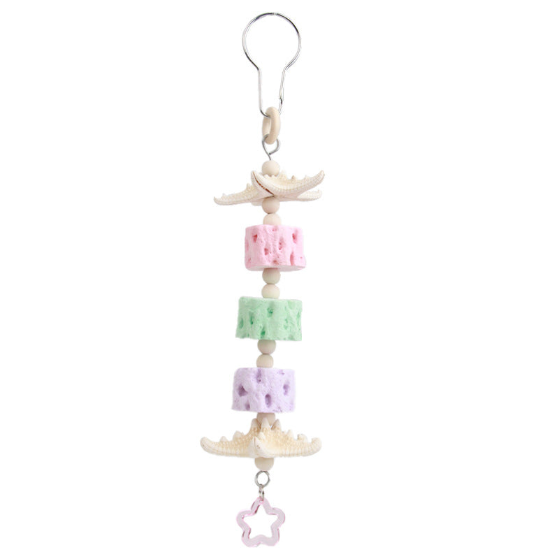 Mineral Chewing Perch for Small Parrots – Hanging Grinding Toy