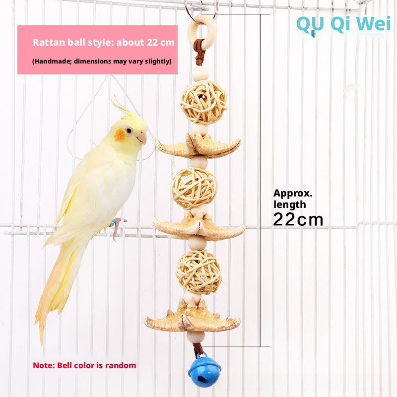 Mineral Chewing Perch for Small Parrots – Hanging Grinding Toy